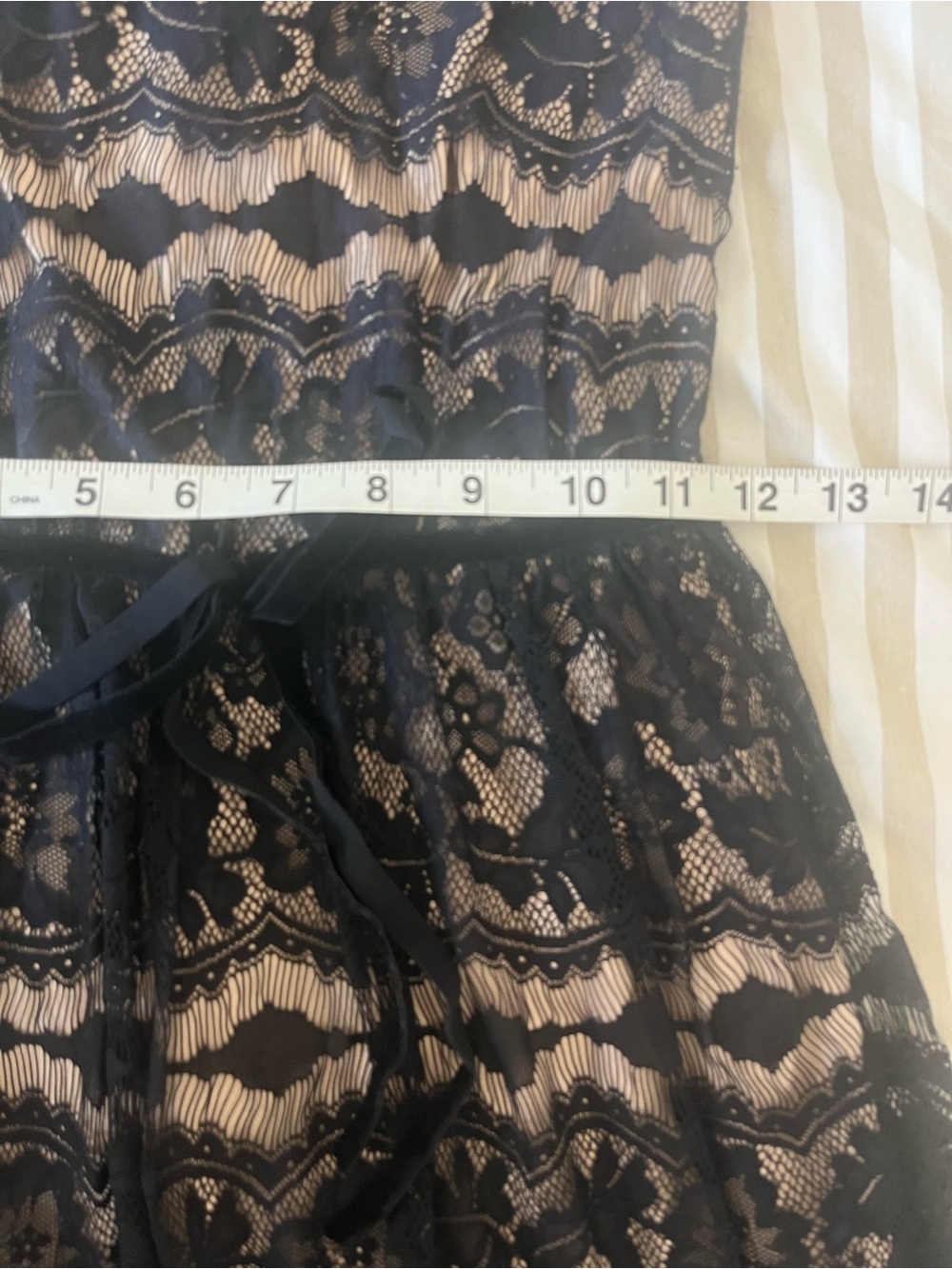 🖤 BeBop Black Lace Mini Dress with Nude Lining | Size Small - Picture 10 of 11
